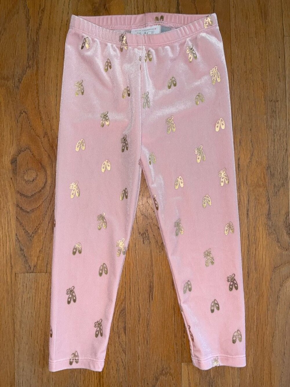 The Children's Place Girls Pink Velvet Ballet Leggings 4T